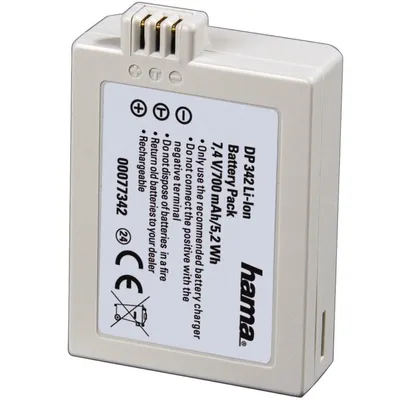 Produktbild von Hama DP 342 Li-Ion Battery f/ Canon, 850 mAh, Lithium-Ion (Li-Ion), 7.4 V, 53.5 x 36 x 15 mm
