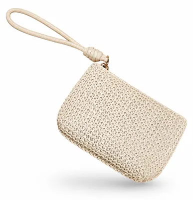 Productafbeelding van ZVKACT Kleine strooien clutch, beige, met handgeweven strandtas met rits