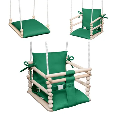Productafbeelding van MAMOI kinder schommel 3-in-1 met veiligheidsgordel, verstelbare hoogte, geschikt voor binnen, stabiele constructie, eenvoudige montage