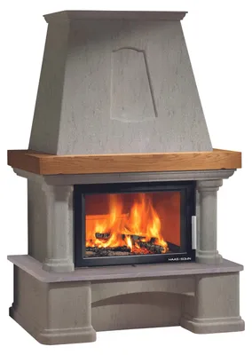 Produktbild von Kaminbausatz Haas & Sohn Genf-III Wärmespeicherbeton naturbelassen 8 kW