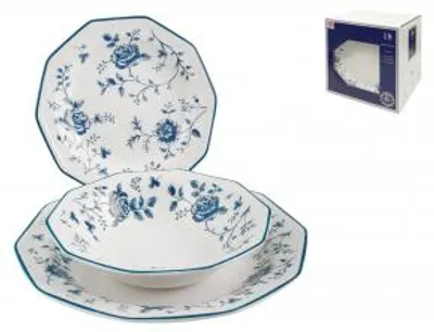 Immagine prodotto di JAMES SADLER&SONS Servizio Tavola 18 Pezzi Rose Blue In Earthenware