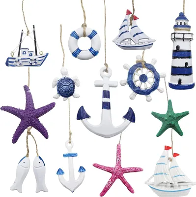 Produktbild von Maritime Hänger Set - Nautische Dekoration - 13 Stück - Multifunktional