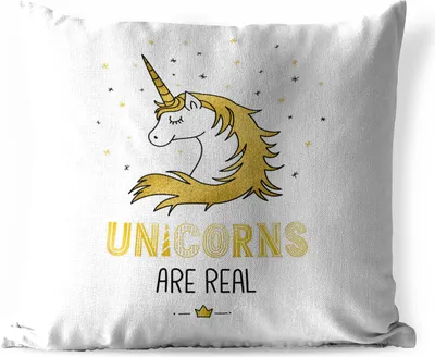 Produktbild von MuchoWow® Outdoor Kissen - Kinder Illustration Einhorn Zitat - 40x40 cm - Wetterfest - Lounge Kissen - Kopfkissen - Interieur - Polster mit Bild