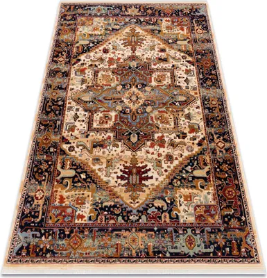 Produktbild von Teppich Wolle KESHAN Franse, Ornament orientalisch 2886/53555 beige / rotwein  Mehrfarben 200x290 cm