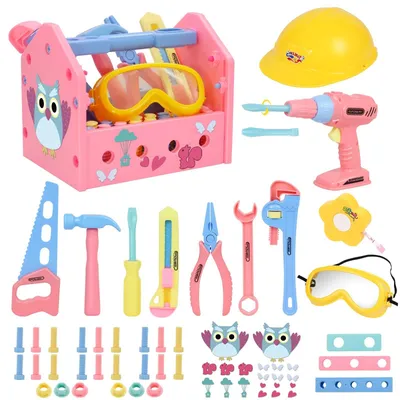 Produktbild von Werkzeugkasten Spielzeugset für Kinder - 38 Stück Kreatives Bau Set