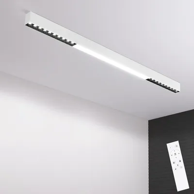 Zdjęcie produktu dla ZMH lampa sufitowa LED lampa sufitowa biała 32W reflektor sufitowy kuchnia 107CM długa nowoczesna ściemnialna z pilotem oświetlenie sufitowe do salonu biuro sypialnia
