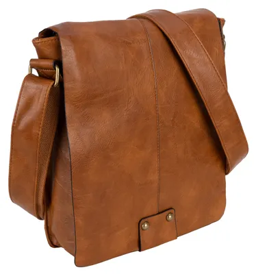 Produktbild von Umhängetasche Flugbegleiter Schultertasche Messenger Damen Herren Tasche  COGNAC