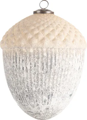 Obrázek produktu pro Clayre & Eef Vánoční ozdoba XL Ø 15 cm z bílého šedého skla