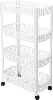 Produktbild von Küche Bad Regal auf Rädern Weiß 4-tier 79 cm