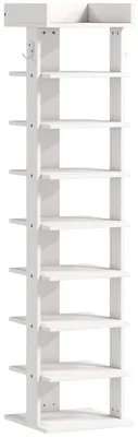 Immagine prodotto di Scarpiera Organizzatore di Scarpe 30x30x128,4 cm con 9 Ripiani e Ganci Bianco