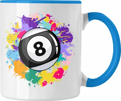Produktbild von Trendation - Billard Tasse Geschenk Billardspieler Geschenkidee Kaffeetasse Pool (Blau)