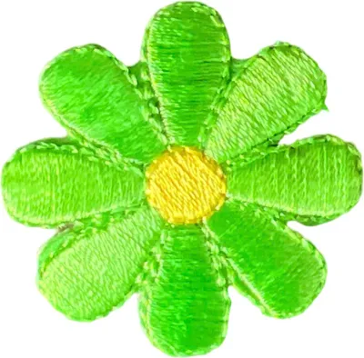 Produktbild von Gänseblümchen-Emblem-Aufnäher zum Aufbügeln, hellgrün