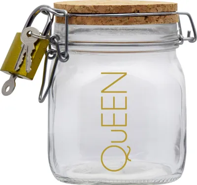 Produktbild von Spardose Geld Geschenk Ideen Queen Design1 Transparent Größe M 0.75 Liter
