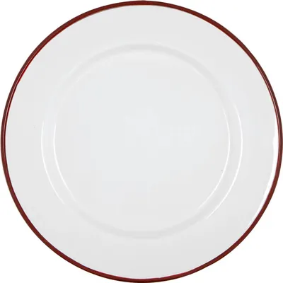 Produktbild von Argon Ta Weißer Emaille-Essteller – 25,5 cm – Rot