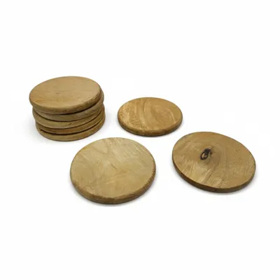 Produktbild von Teakholz Untersetzer rund 10 cm 8er Set – für Getränke & Raclette Rustikale Tischdeko
