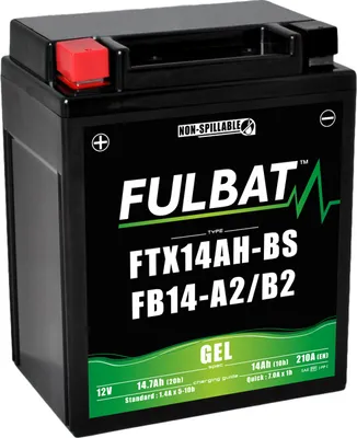 Obrázok produktu pre FULBAT FUL GEL batéria - FTX14AH-BS / FB14-A2 / YTX14AH-BS / YB14-A2 (gélová, bezúdržbová)