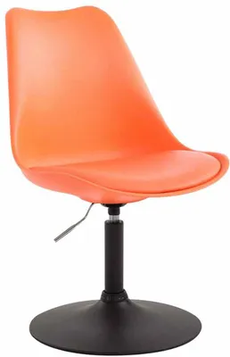 Produktbild von CLP Esszimmerstuhl Maverick Kunststoff drehbar mit Höhenverstellung orange Gestell Farbe schwarz