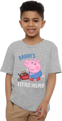 Productafbeelding van Peppa Pig - T-shirt "Papa's kleine helper" voor kinderen, model TV23009 (104) (Grijze melange)