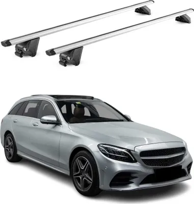 Produktbild von Dachträger für Mercedes C Klasse S205 Kombi 2015-2021 100kg Alu Silber 2tlg ABE