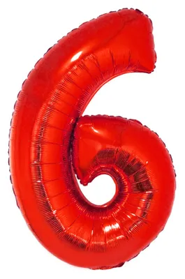 Image de Ballon XXL Chiffres 100 cm - Rouge Chiffre : 6