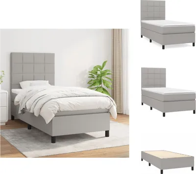 Produktbild von vidaXL Boxspringbett mit Matratze Hellgrau 90x190 cm Stoff -  Betten & Bettgestelle