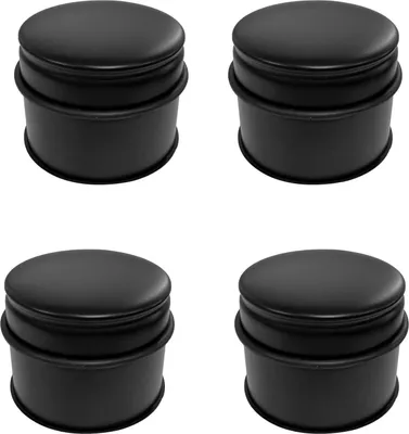 Produktbild von Perel Set aus 4 Türstoppern aus Edelstahl, je 1,1 kg, Ø9x7,5 cm, rutschfeste Gummibasis, kratzfest,