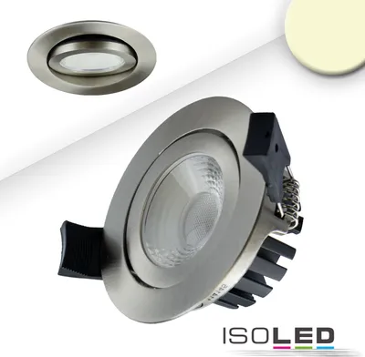 Zdjęcie produktu dla Reflektor LED do wbudowania, srebrny, 8W, 36°, okrągły, ciepły biały, IP65, ściemnialny