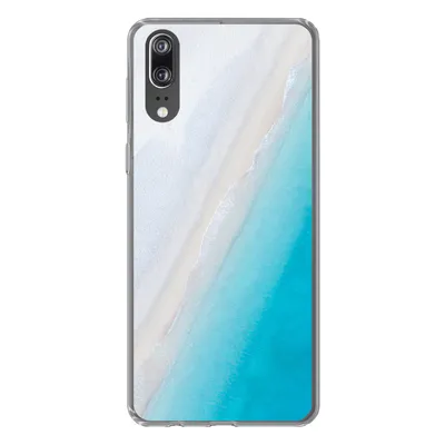 Produktbild von MuchoWow® Handyhülle Schutzhülle Hülle für Huawei P20 Strand - Meer - Blau Silikon Softcase Handy Hülle - Hardcover
