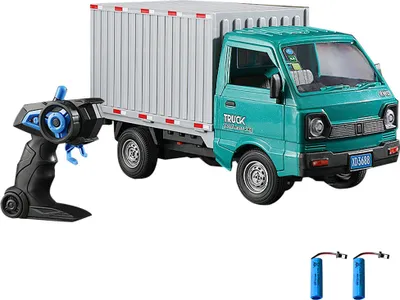 Obrázek produktu pro Nákladní auto na dálkové ovládání, 2,4 GHz, 1/16, dálkově ovládané dopravní vozidlo, vozidlo se sprejem, vícesměrové dálkově ovládané auto, brilantní světlo, funkce spreje, zadní prostor, přeprava zboží, 2 baterie