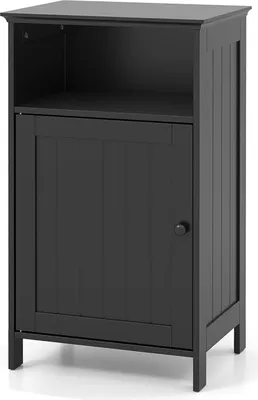 Obrázok produktu pre Kúpeľňová skrinka, kúpeľňová skrinka s dvierkami a policou, úložná skrinka do kúpeľne, spálne a obývačky, 40 x 30 x 70 cm (čierna)