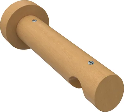 Produktbild von Interdeco Träger mit Abstand 12 cm / Wandhalterung für Gardinenstangen 20 mm Ø, 1-läufig Buche lackiert, Typ Talent