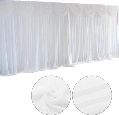 Obrázek produktu pro Záclona – zatemňovací záclona – 300 x 300 cm – montáž na strop – pro francouzská okna – 1 panel – jednobarevná – bílá