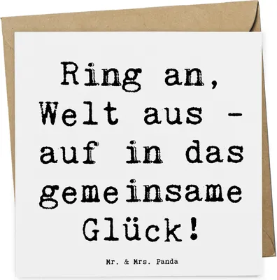 Produktbild von Mr. & Mrs. Panda Grußkarte Spruch Verlobung Glück - Weiß - Geschenk, Glückwunschkarte, Liebe, doppelkarte, feiern, Brautpaar, Geschenke, Heirat, romantisch, Heiraten