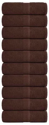 Zdjęcie produktu dla Ręczniki dla gości vidaXL FROGN, 10 szt., brązowe, 30 x 50 cm, 360 g/m²