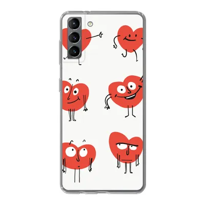Produktbild von MuchoWow® Handyhülle Schutzhülle Hülle für Samsung Galaxy S21 Plus Eine Illustration von neun Herzen mit Emotionen Silikon Softcase Handy Hülle - Handy-Tasche