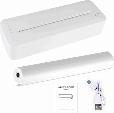 Produktbild von Thermodrucker 200dpi Bluetooth USB Anschluss Wiederaufladbar Tragbarer Kabelloser A4 Drucker für Text Bild Prüfungspapier