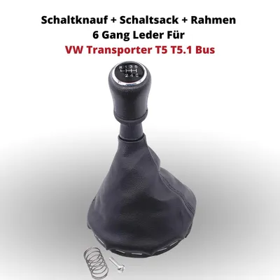 Produktbild von Schaltknauf + Schaltsack + Rahmen 6 Gang Leder Für VW Transporter T5 T5.1 Bus