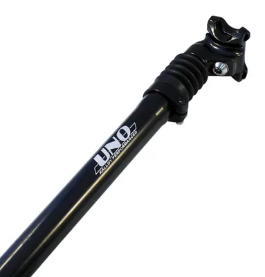Produktbild von Ein Fahrrad-Sattel Post KL-262, federbelastet, Durchmesser 25,4 mm, Länge 350 mm, schwarz