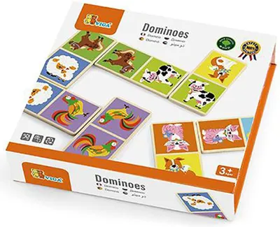 Produktbild von Viga Holz-Dominosteine - Haustiere