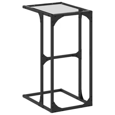 Immagine prodotto di vidaXL Tavolino con piano in vetro trasparente 40x30x61,5 cm acciaio