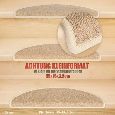 Produktbild von Stufenmatten Rambo Kleinformat 55x15x3,5cm Halbrund Beige 15 Stk.