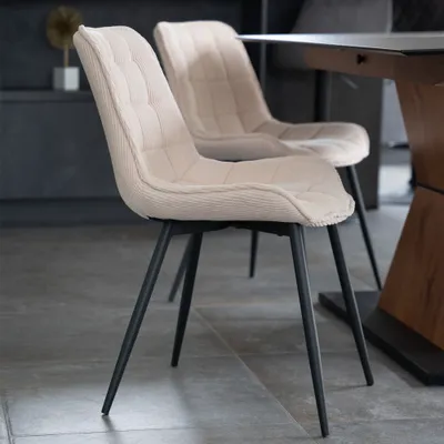 Produktbild von HOME DELUXE - Polsterstuhl IKALO 6er Set - Farbe: Creme - weiche Polsterung, bis 120 kg belastbar I Küchenstuhl Speisestühle Esszimmerstühle