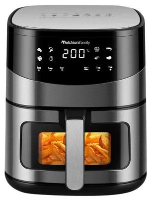 Immagine prodotto di Melchioni Friggitrice ad Aria Calda ARIANNA 6,5L 2000W Touch LED Nero Acciaio Inox