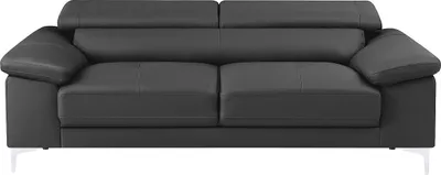 Produktbild von 3-Sitzer Sofa in Leder SOLANGE - Anthrazit