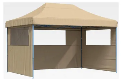 Produktbild von Faltbares Party- und Gartenzelt mit 3 Seitenteilen, Beige