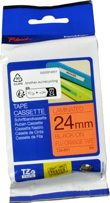 Produktbild von Brother TZE-B51, Schwarz auf leuchtend Orange, TZe, Grau, Wärmeübertragung, China, 5 Jahr(e)