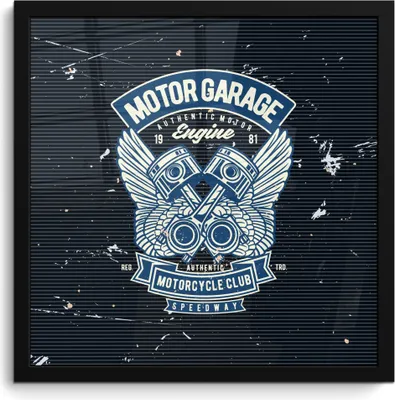Produktbild von MuchoWow® MuchoWow® Gerahmtes Poster Mancave - Motorrad - Auto - Oldtimer 40x40 cm - Poster mit zchwarzem Bilderrahmen - Mit Rahmen - Wanddekoration Schlafzimmer