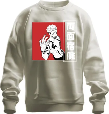 Produktbild von Ryomen Sukuna Jujutsu Kaisen Dämon Manga Anime Ästhetik Sweatshirt Pullover, Natur, XL