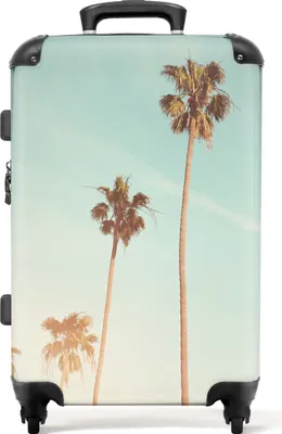Produktbild von NoBoringSuitcases.com® Großer Koffer - Palmen - Sonne - Himmel - Natur - Sommer - Kombinationsschloss TSA - Hartschalen Trolley 4 Rollen - 72 liter - Reisekoffer - 66 cmKoffer Mittelgroß 67x43x25 cm, 72L,