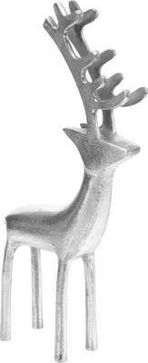 Produktbild von Skulptur Rentier silber stehend 19x5x39cm Aluminium Weihnachtsdeko